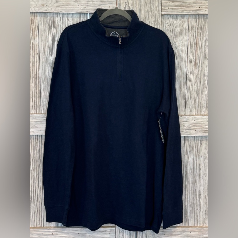 St John’s Bay 3/4 zip pullover sweater sz XLT color NAVY BLUE